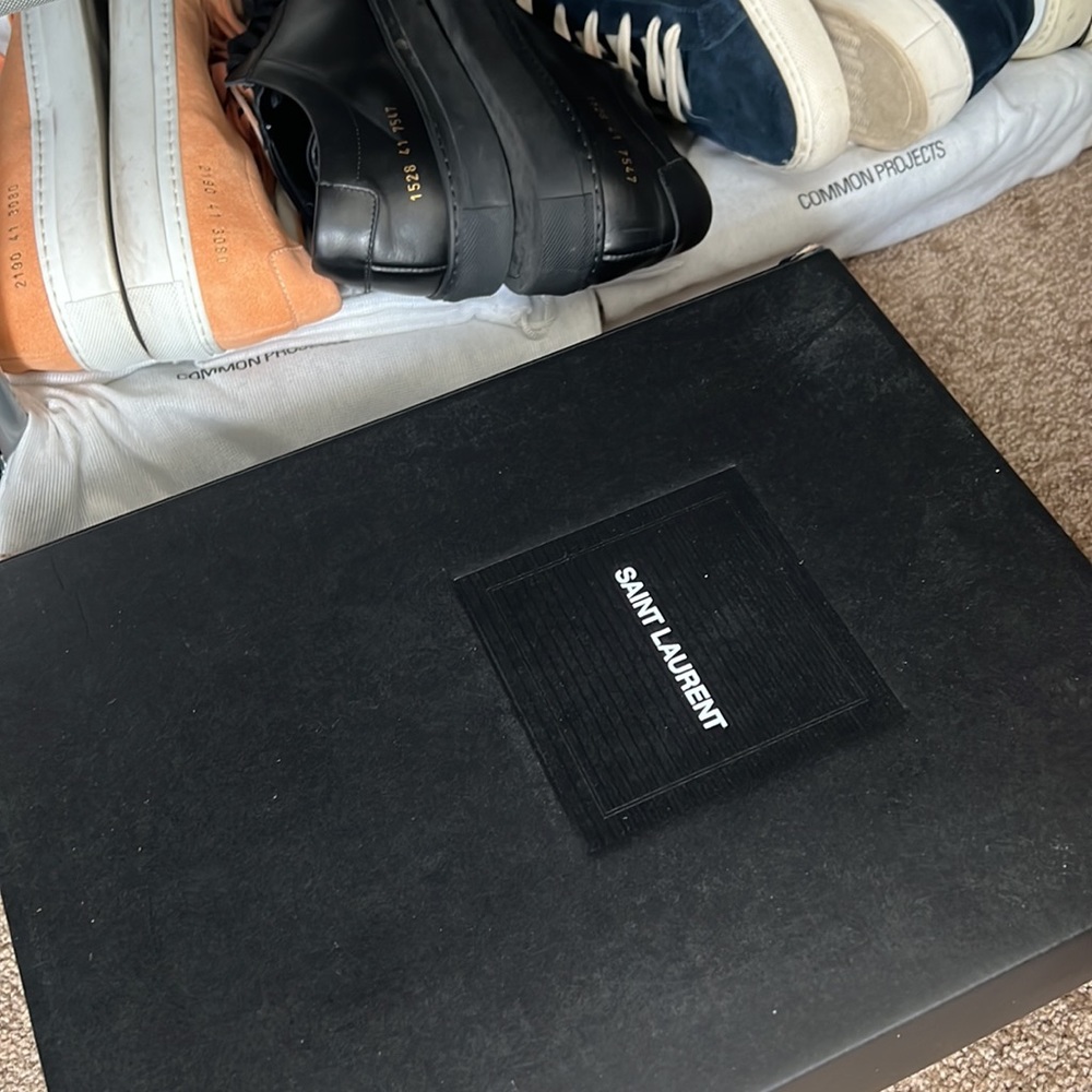 (SOLD) SAINT LAURENT SL/06 M Black Canvas and leather  distressed Sneakers - Picture 15 of 15